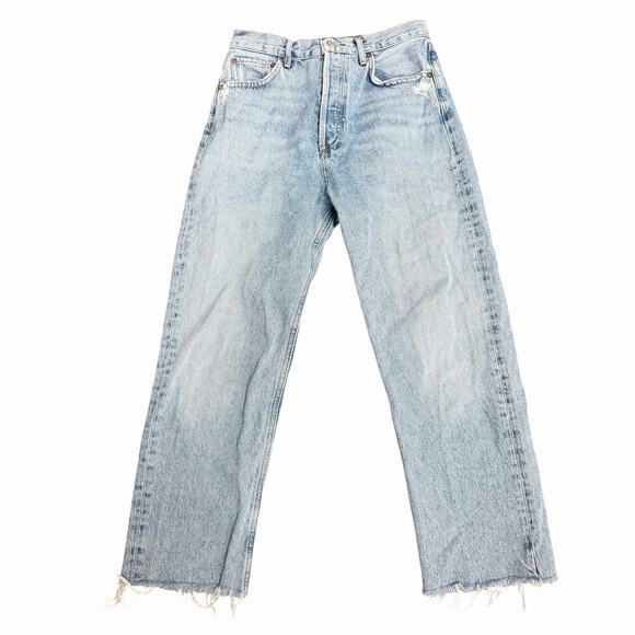 AGOLDE 90's Pinch High Rise Straight Jeans Size 27 Cut Off Hem